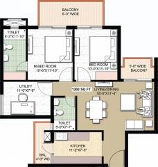 Omaxe The Resort (2BHK+2T (1,303 sq ft) 1303 sq ft)
