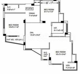 Nirman Pramita Apartment (3BHK+2T (1,186 sq ft) 1186 sq ft)