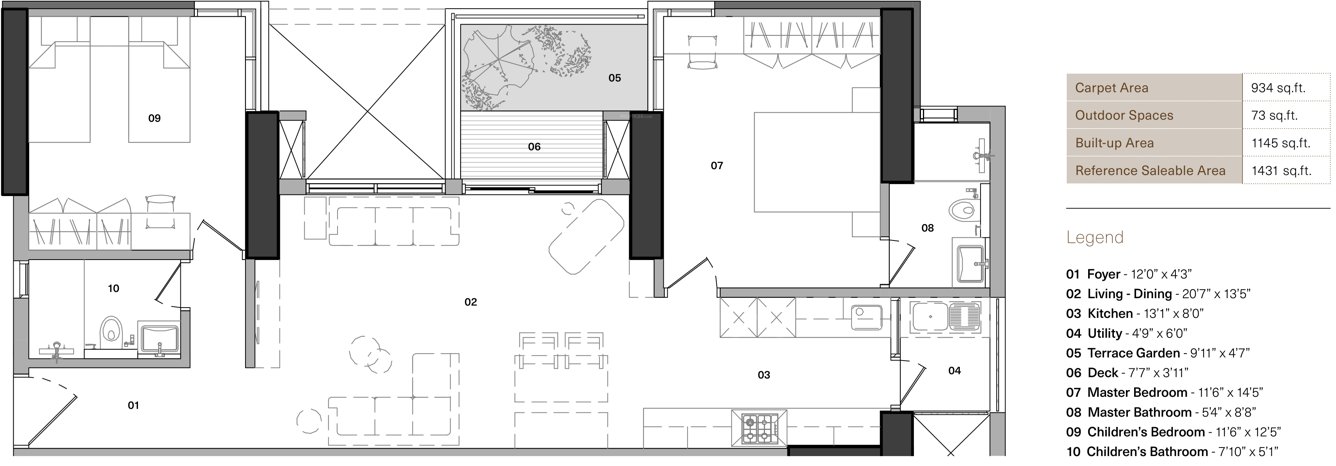 Total Environment In That Quiet Earth (2BHK+2T (1,431 sq ft) 1431 sq ft)
