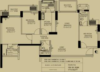 DLF Regal Gardens (3BHK+3T (1,713 sq ft) 1713 sq ft)