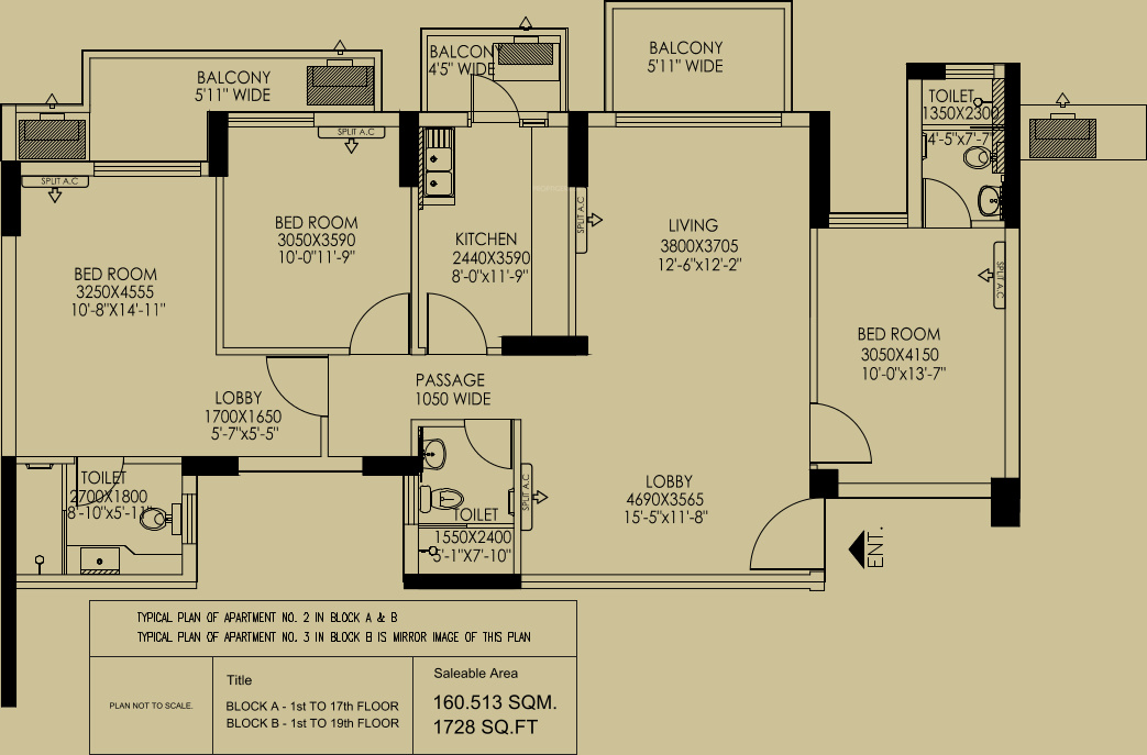 DLF Regal Gardens (3BHK+3T (1,728 sq ft) 1728 sq ft)