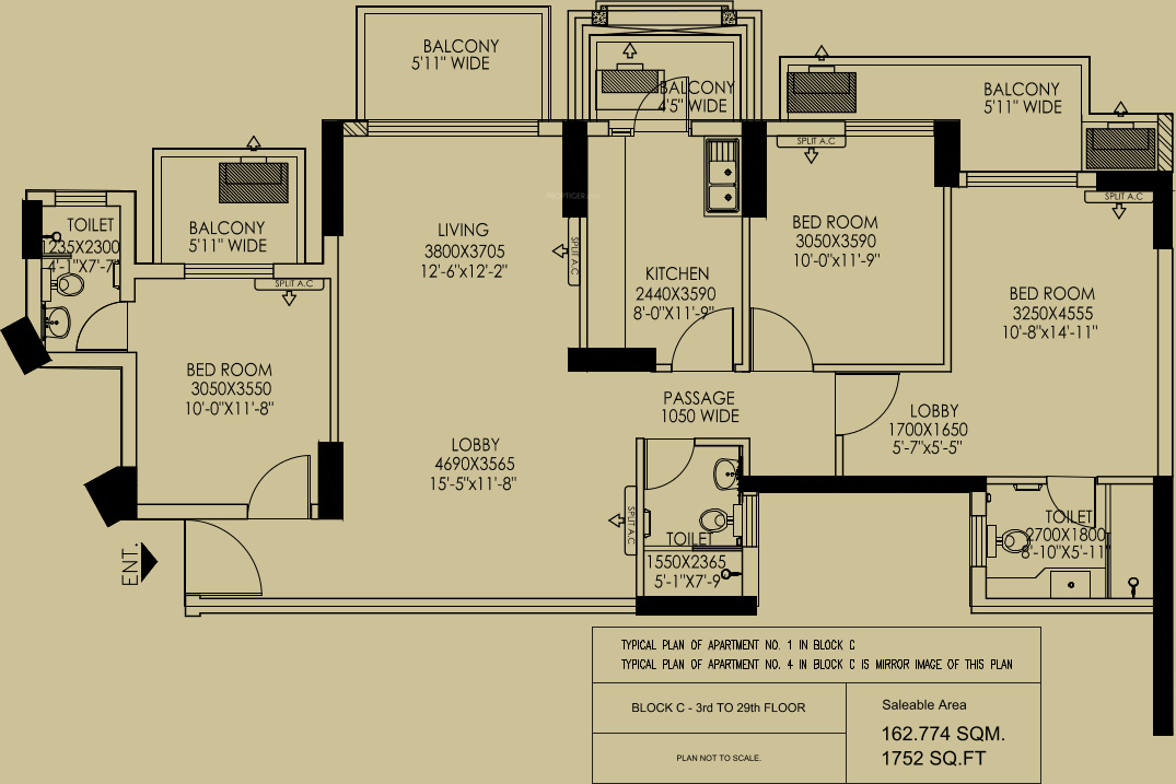DLF Regal Gardens (3BHK+3T (1,752 sq ft) 1752 sq ft)