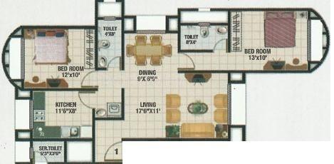 Sadguru Manek Smruti (2BHK+2T (1,050 sq ft) 1050 sq ft)