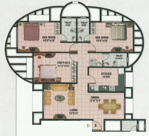 Sadguru Manek Smruti (3BHK+3T (1,475 sq ft) 1475 sq ft)
