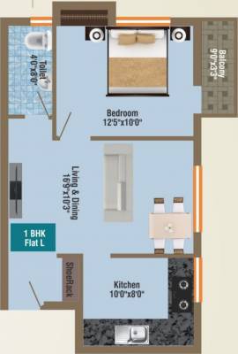 GP Pearl Iris (1BHK+1T (662 sq ft) 662 sq ft)