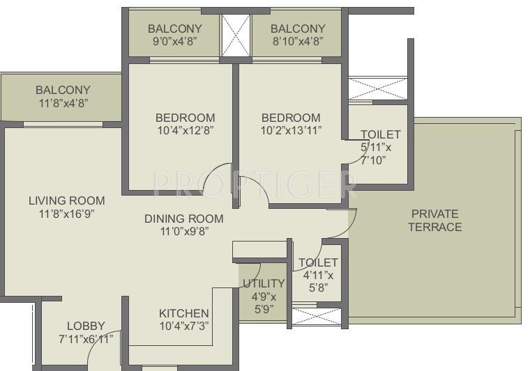 Rohan Jharoka Phase 2 (2BHK+2T (1,526 sq ft) 1526 sq ft)