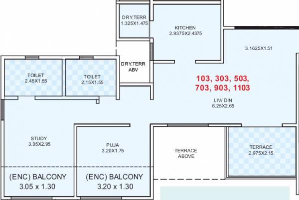 Kumar Princeville B4 And B5 (2BHK+2T (629.69 sq ft) 629.69 sq ft)