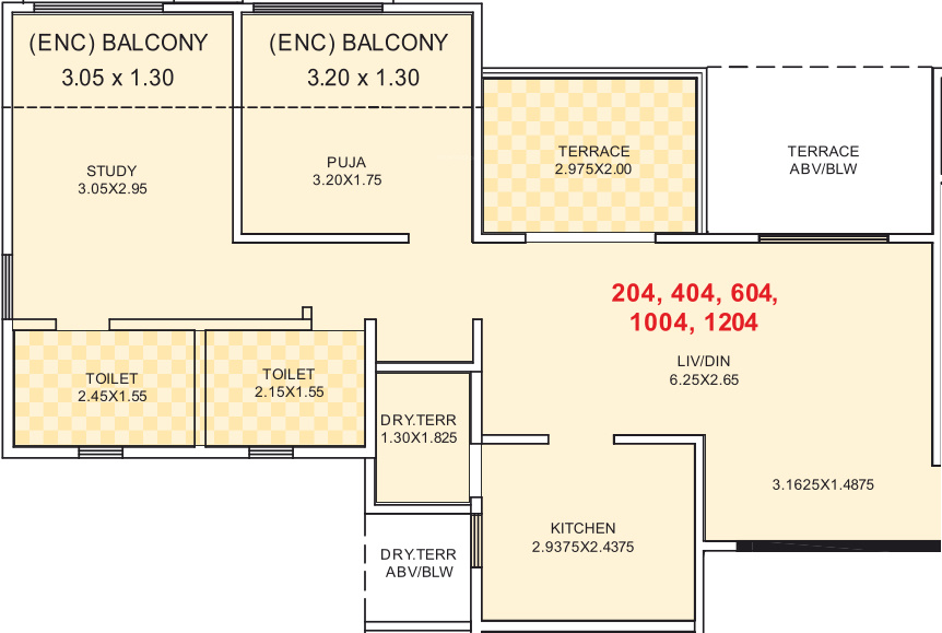 Kumar Princeville B4 And B5 (2BHK+2T (635.07 sq ft) 635.07 sq ft)