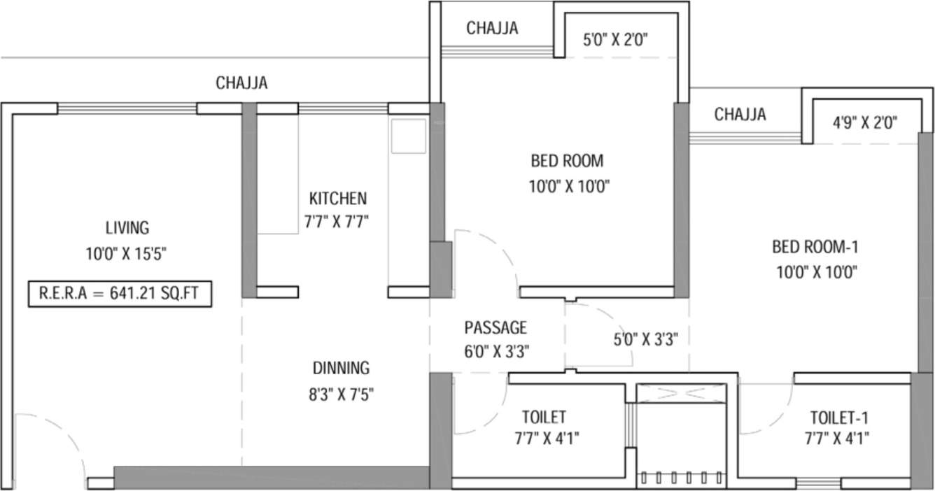 Shivalik Bandra North Gulmohar Avenue (2BHK+2T (641.21 sq ft) 641.21 sq ft)