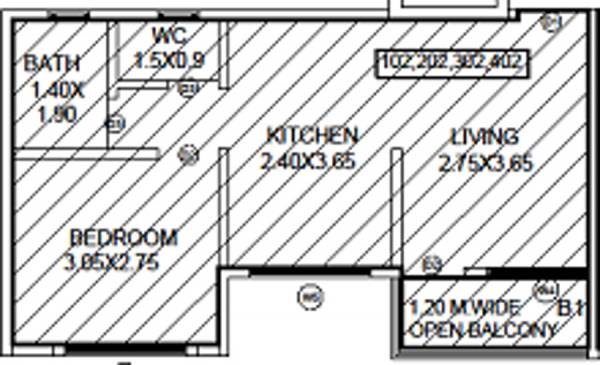 Siddhivinayak Vision Woods 1 Phase III (1BHK+1T (377.81 sq ft) 377.81 sq ft)