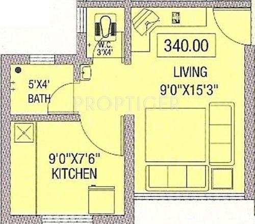 Laxmi Anmol Gardens (1RK+1T (340 sq ft) 340 sq ft)