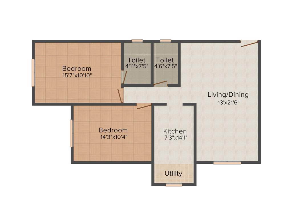 Kaustubh Rajendra Nagar Shree Ganesh Chs Ltd (2BHK+2T (680.06 sq ft) 680.06 sq ft)