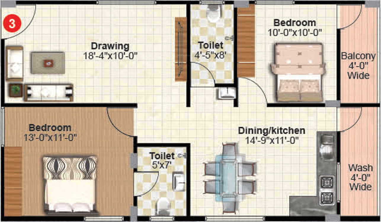 Sree Adithya Elite (2BHK+2T (1,055 sq ft) 1055 sq ft) Sree Adithya Elite (2BHK+2T (1,055 sq ft) 1055 sq ft)