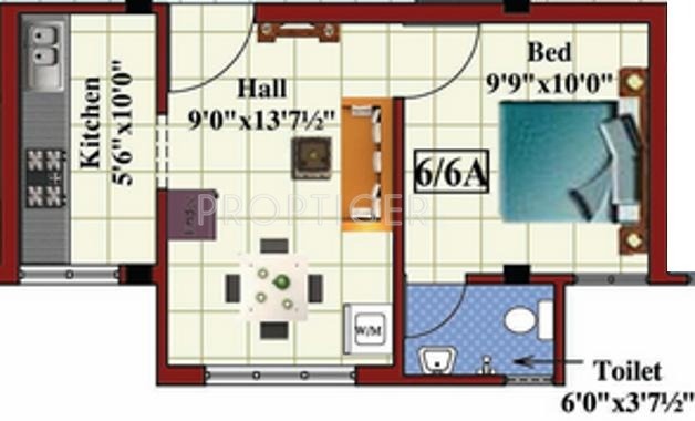 AP Navarathna (1BHK+1T (415 sq ft) 415 sq ft)