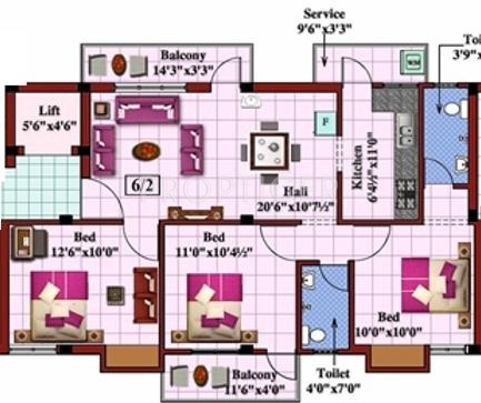 AP Navarathna (3BHK+2T (1,135 sq ft) 1135 sq ft) AP Navarathna (3BHK+2T (1,135 sq ft) 1135 sq ft)