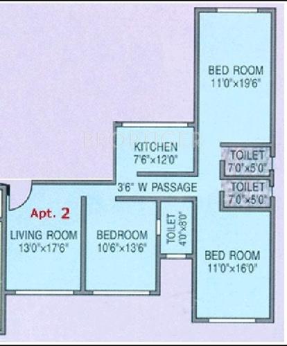 Rizvi Rocky Hills (3BHK+3T (1,480 sq ft) 1480 sq ft)