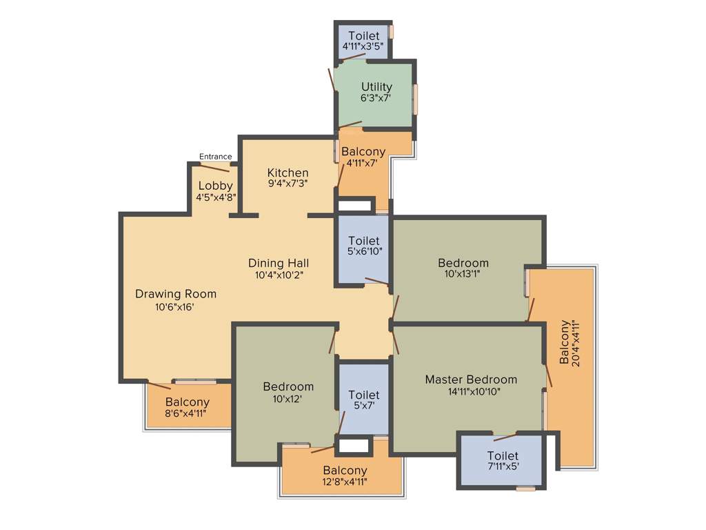 RG Residency (3BHK+4T (1,783 sq ft) + Servant Room 1783 sq ft)