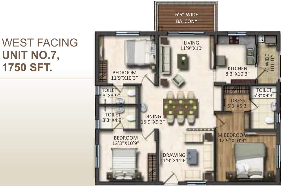 Vasavi Signature (3BHK+3T (1,750 sq ft) 1750 sq ft)