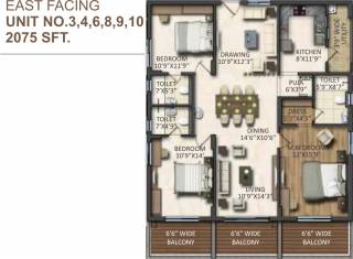 Vasavi Signature (3BHK+3T (2,075 sq ft) + Pooja Room 2075 sq ft) Vasavi Signature (3BHK+3T (2,075 sq ft) + Pooja Room 2075 sq ft)