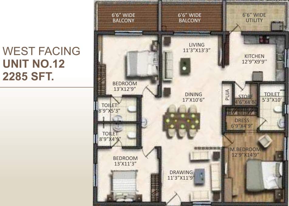 Vasavi Signature (3BHK+3T (2,285 sq ft) + Pooja Room 2285 sq ft)