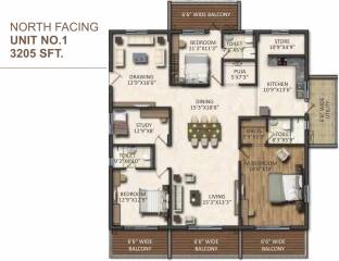 Vasavi Signature (3BHK+3T (3,205 sq ft) + Study Room 3205 sq ft) Vasavi Signature (3BHK+3T (3,205 sq ft) + Study Room 3205 sq ft)