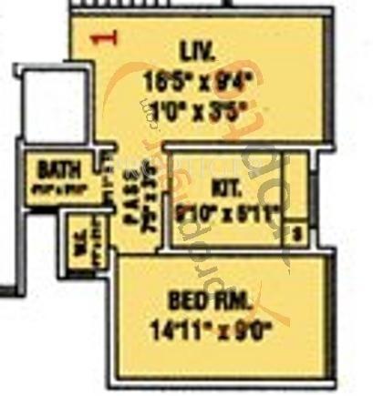 Rizvi Aashiana (1BHK+1T (587 sq ft) 587 sq ft)