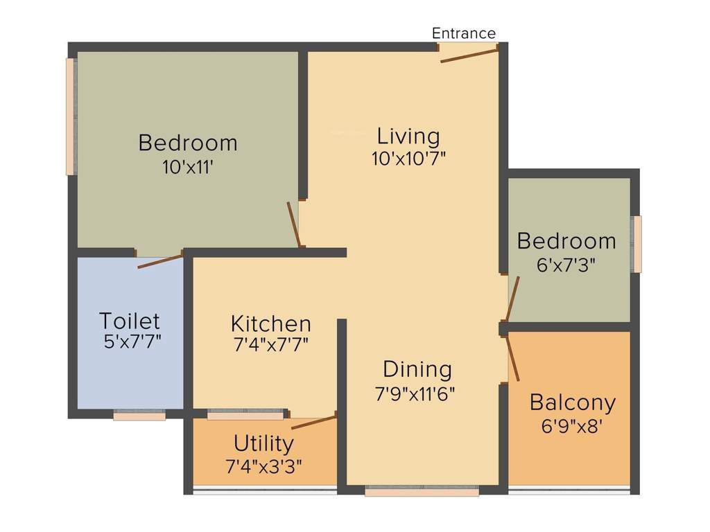 Advaita Blossom (1BHK+1T (808 sq ft) + Study Room 808 sq ft)