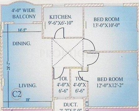 Ambey Residency (2BHK+2T (915 sq ft) 915 sq ft)