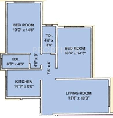 Rizvi Link Apartment (2BHK+2T (949 sq ft) 949 sq ft)