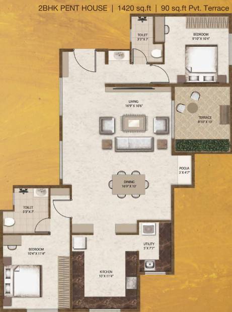Legacy Vivienda (2BHK+2T (1,420 sq ft) 1420 sq ft)