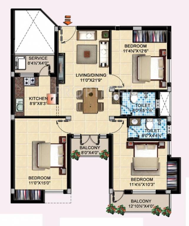 JBM JBM Mudra (3BHK+2T (1,324 sq ft) 1324 sq ft)