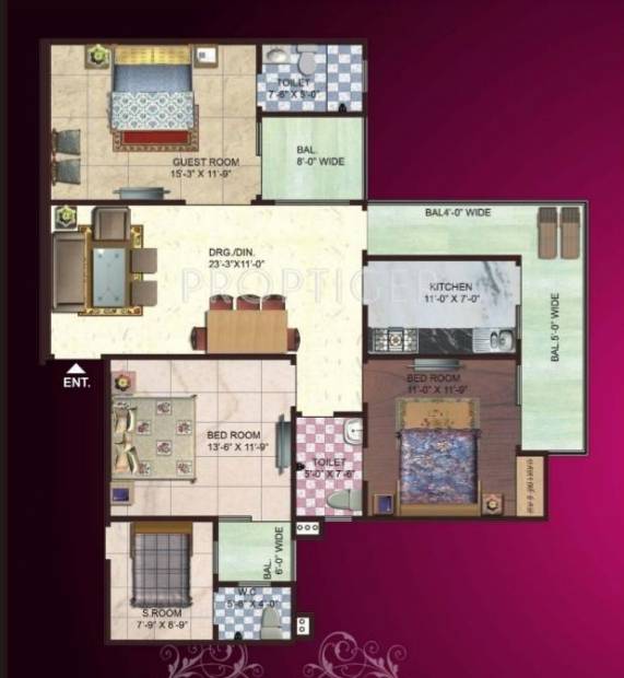 SG Impression Plus (3BHK+2T (1,760 sq ft)   Servant Room 1760 sq ft)