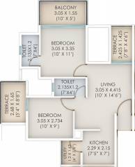 Fortune Perfect (2BHK+2T (635 sq ft) 635 sq ft)