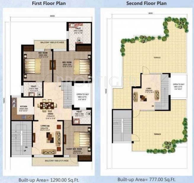 Ansal Freesia Floors (3BHK+3T (1,875 sq ft) 1875 sq ft)