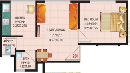 JBD Balaji Bhavan (1BHK+1T (625 sq ft) 625 sq ft)