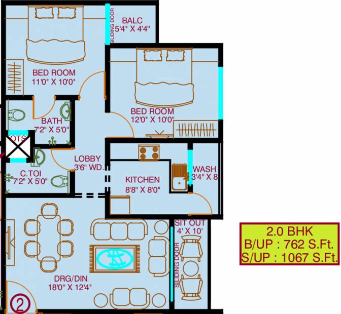 Vista Victoria Urbane Oasis (2BHK+2T (1,067 sq ft) 1067 sq ft)