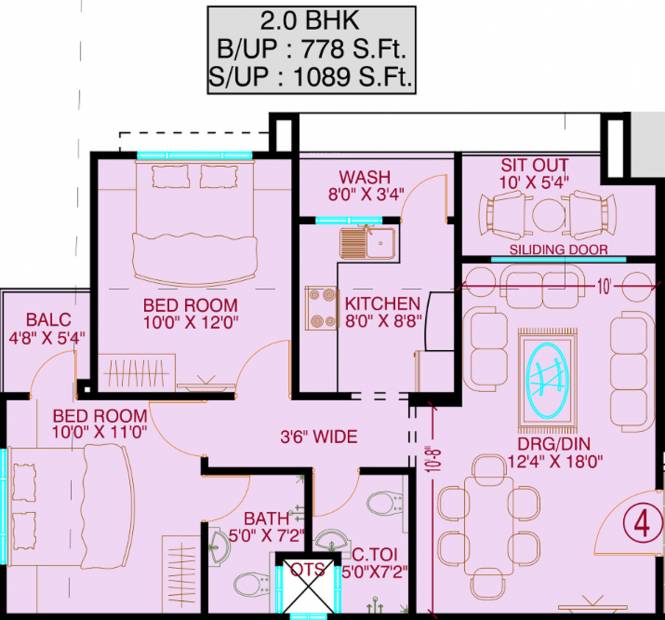 Vista Victoria Urbane Oasis (2BHK+2T (1,089 sq ft) 1089 sq ft)