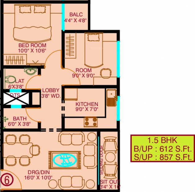 Vista Victoria Urbane Oasis (2BHK+1T (857 sq ft) 857 sq ft)