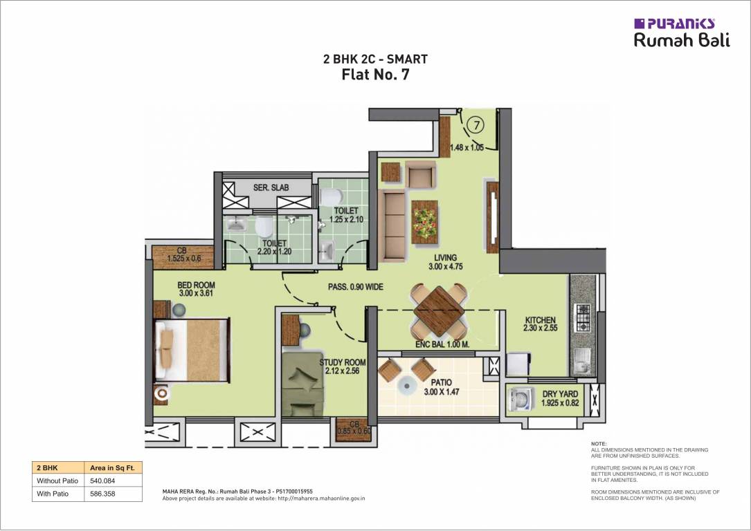 Puraniks Rumah Bali Phase 3 (2BHK+2T (491.05 sq ft) 491.05 sq ft)