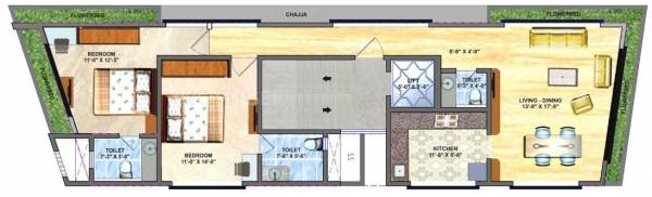 Sambhav Harmony (2BHK+2T (1,440 sq ft) 1440 sq ft)