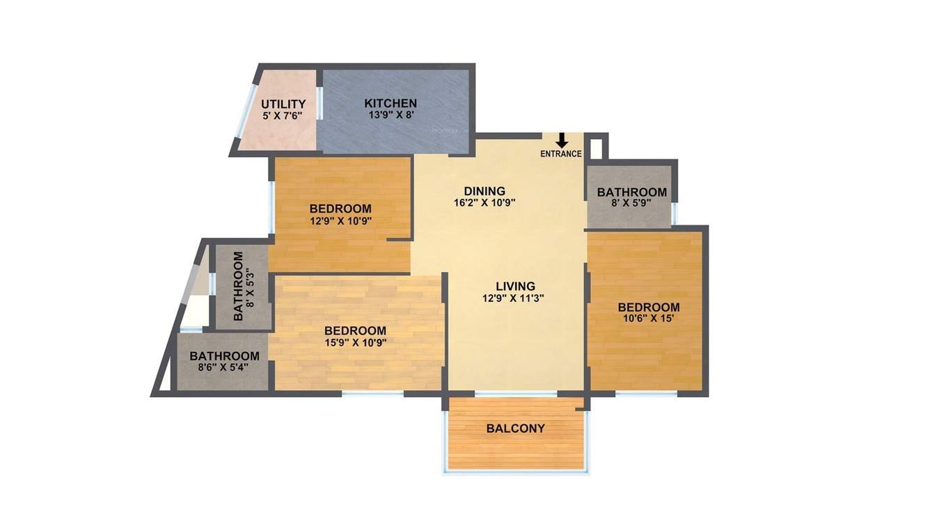 Sumadhura Lake Breeze (3BHK+3T (1,660 sq ft) 1660 sq ft)