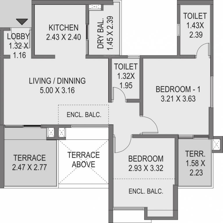 Saarrthi Skybay II (2BHK+2T (546.48 sq ft) 546.48 sq ft)