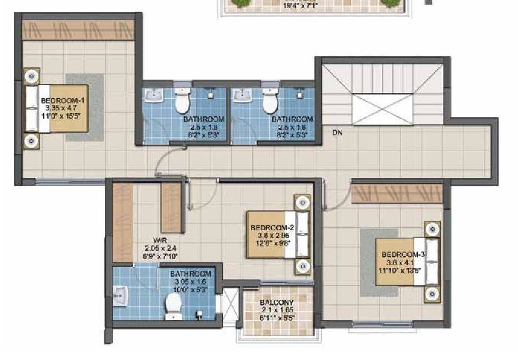  ecr 14 signature Floor Plan Upper Level Duplex Plan