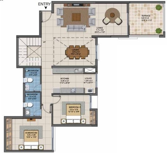  ecr 14 Floor Plan Lower Level Duplex Plan