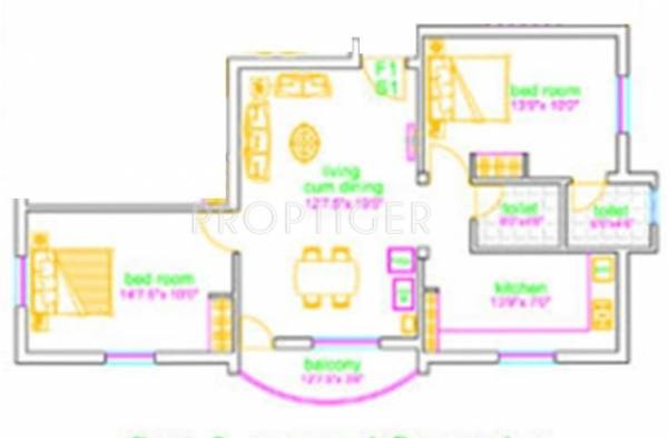 Uma Divya (2BHK+2T (921 sq ft) 921 sq ft)