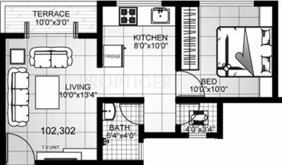 Ameya Lotus (1BHK+1T (595 sq ft) 595 sq ft)