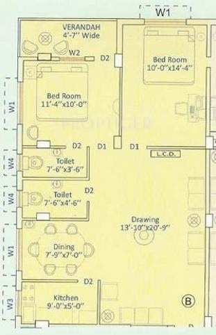 Dikdiganta Residency (2BHK+2T (1,079 sq ft) 1079 sq ft)