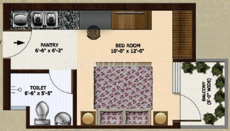 Home and Soul Beetle Suites 2 (1BHK+1T (370 sq ft) 370 sq ft)