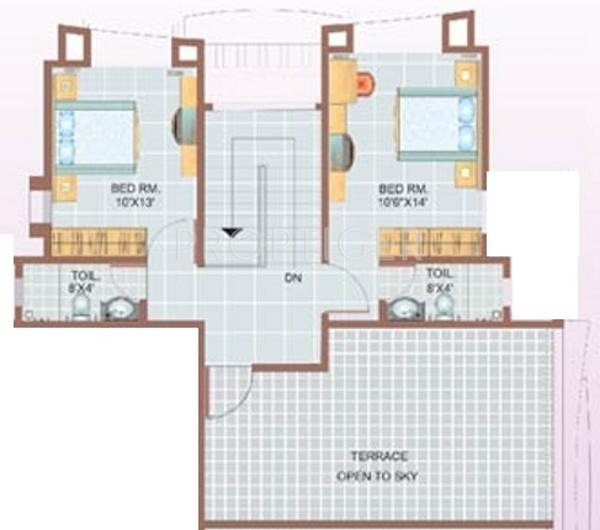 Sabari Prabhat Floor Plan (3BHK+4T)
