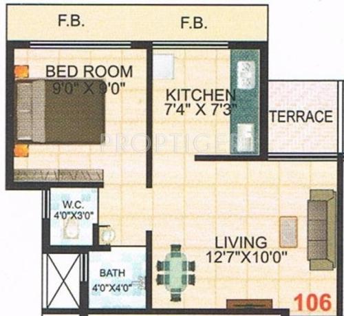 Sambhav Aruna Shivam (1BHK+1T (605 sq ft) 605 sq ft)